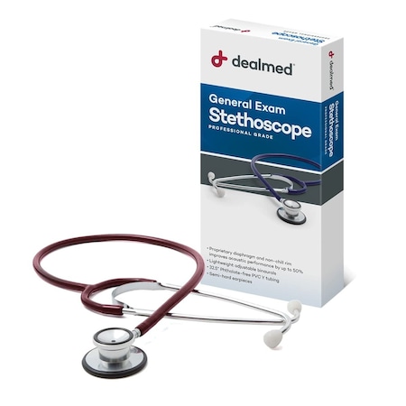 Dealmed Economy Dual-Head Stethoscope, Burgundy, Ea. 786408